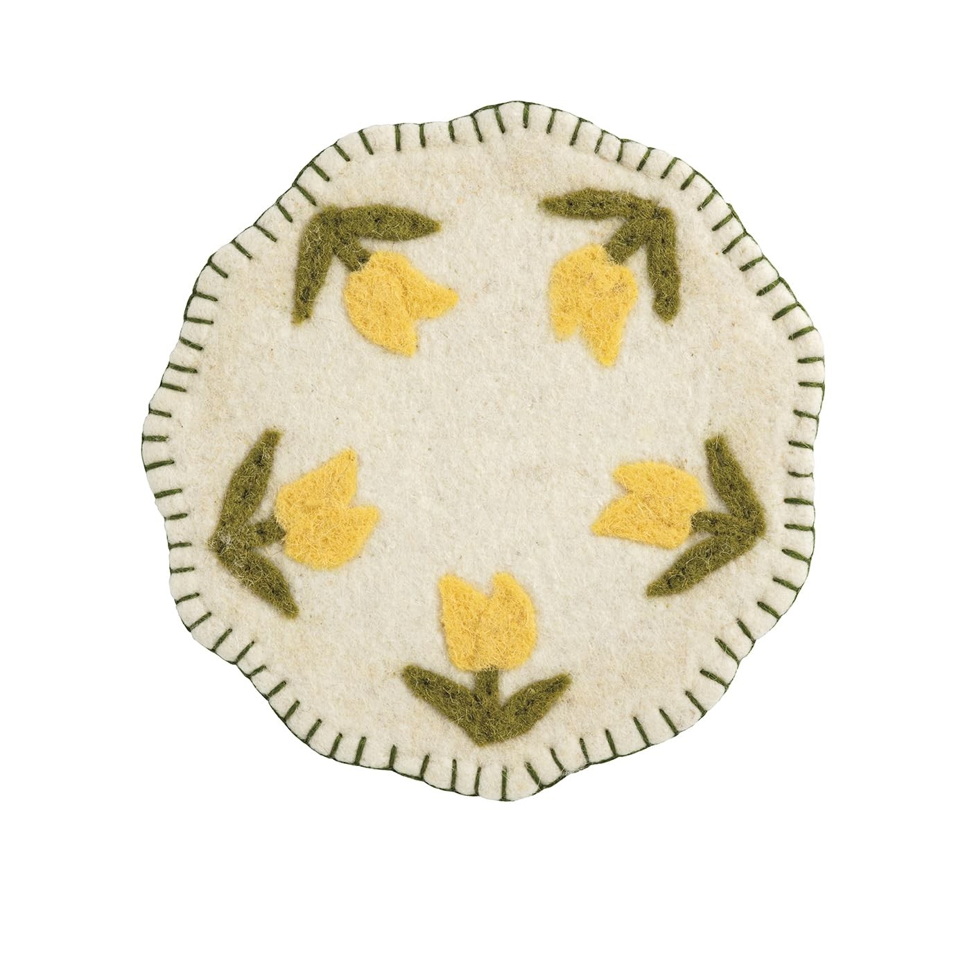 Mud Pie Felted Yellow Floral Trivet