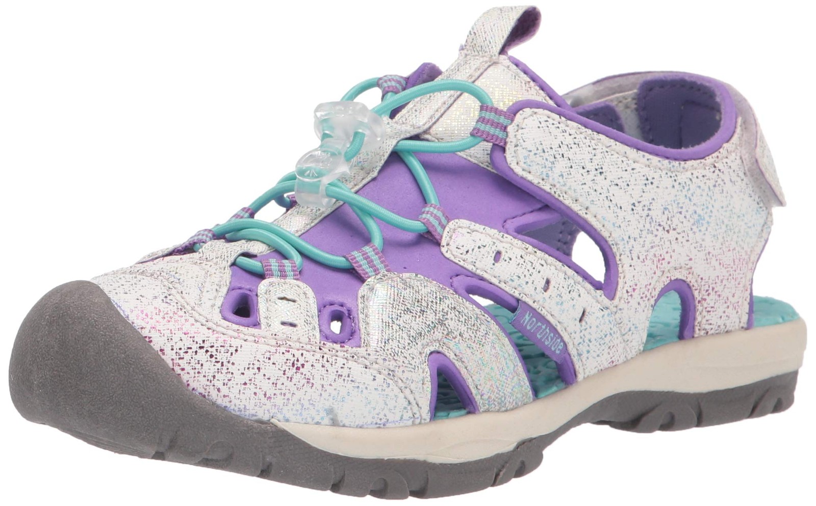 Northside Girls Athletic Sandal, White/Lilac, 2 Little Kid
