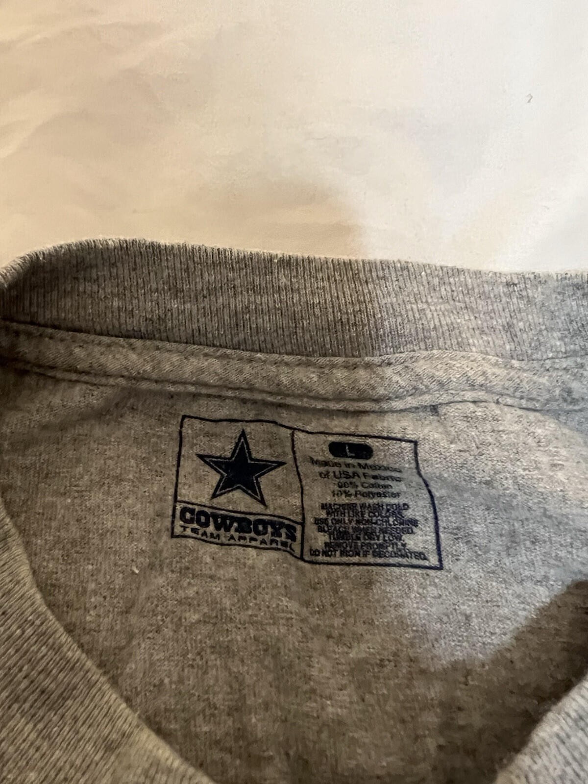 Dallas Cowboys Mens T Shirt Grey Size Large 122