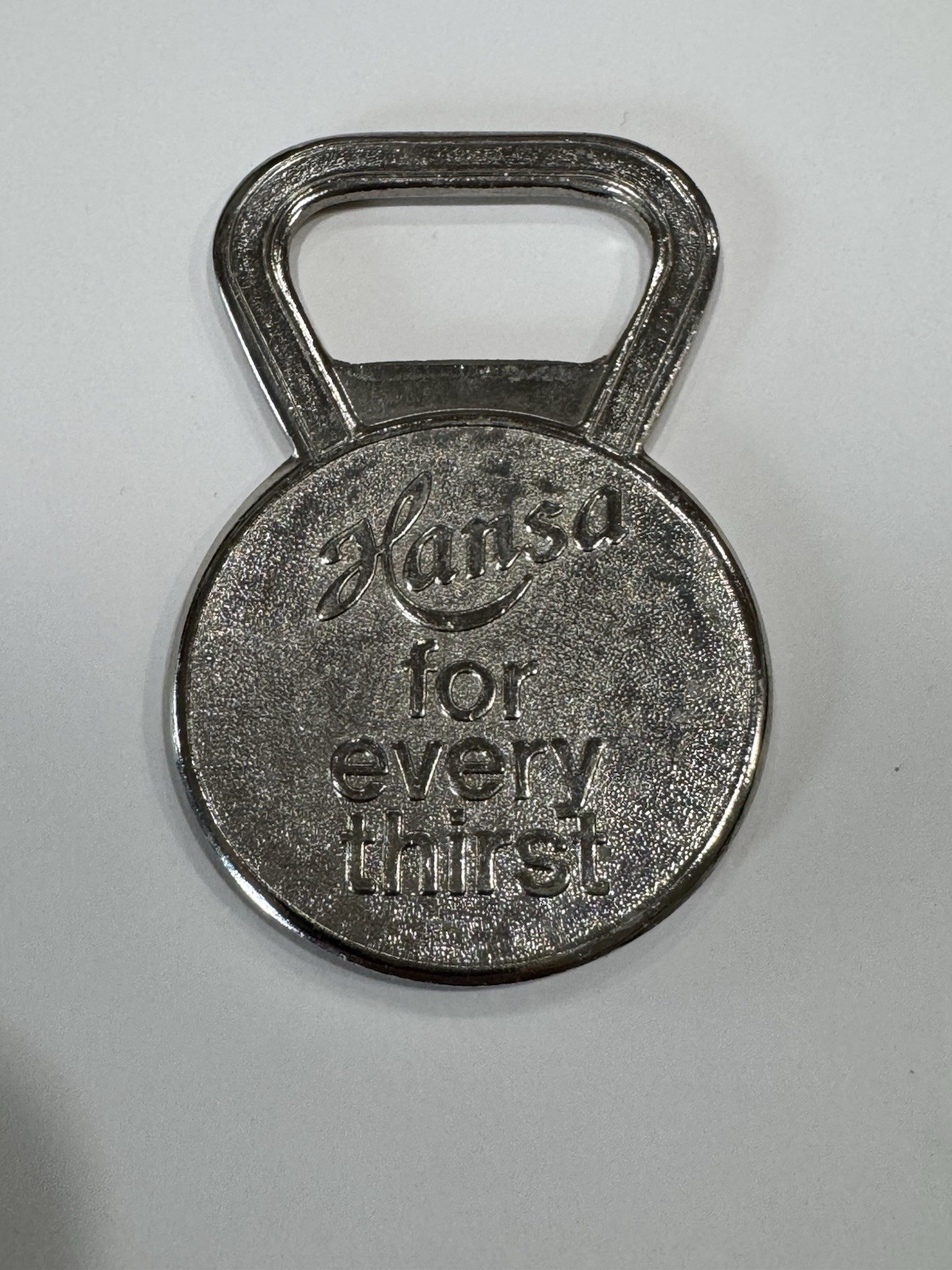 Vintage Danish Metal Bottle Opener Hansa For Enhver Torst