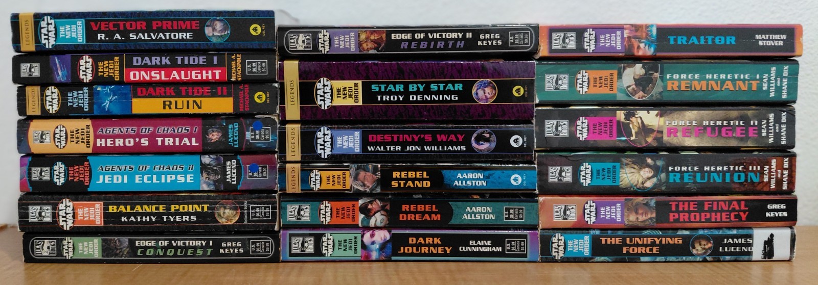 STAR WARS NEW JEDI ORDER Complete (1-19) Series VINTAGE PBs 1st/1st Printings