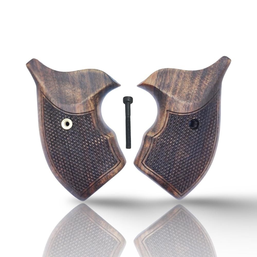 Zib Grips Revolver J Round Grips Real Wood 9mm Smith Wesson Pistol Grips