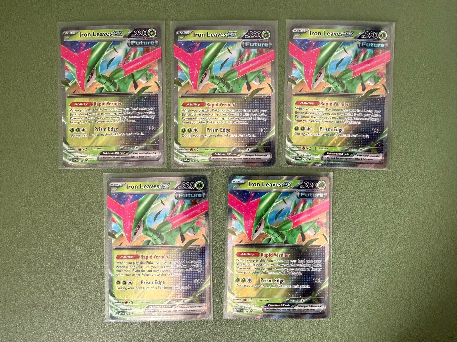 Pokémon Iron Leaves ex Black Star Promo ⭐️ 128 SVP Scarlet & Violet Cards NM X 5
