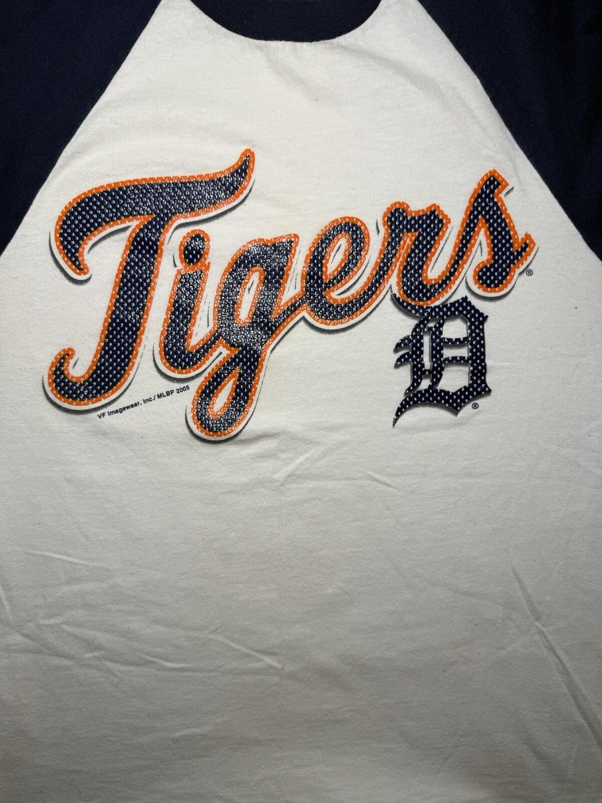 CSA Detroit Tigers Youth Baseball T-Shirt-Size XL/White+Blue/MLB