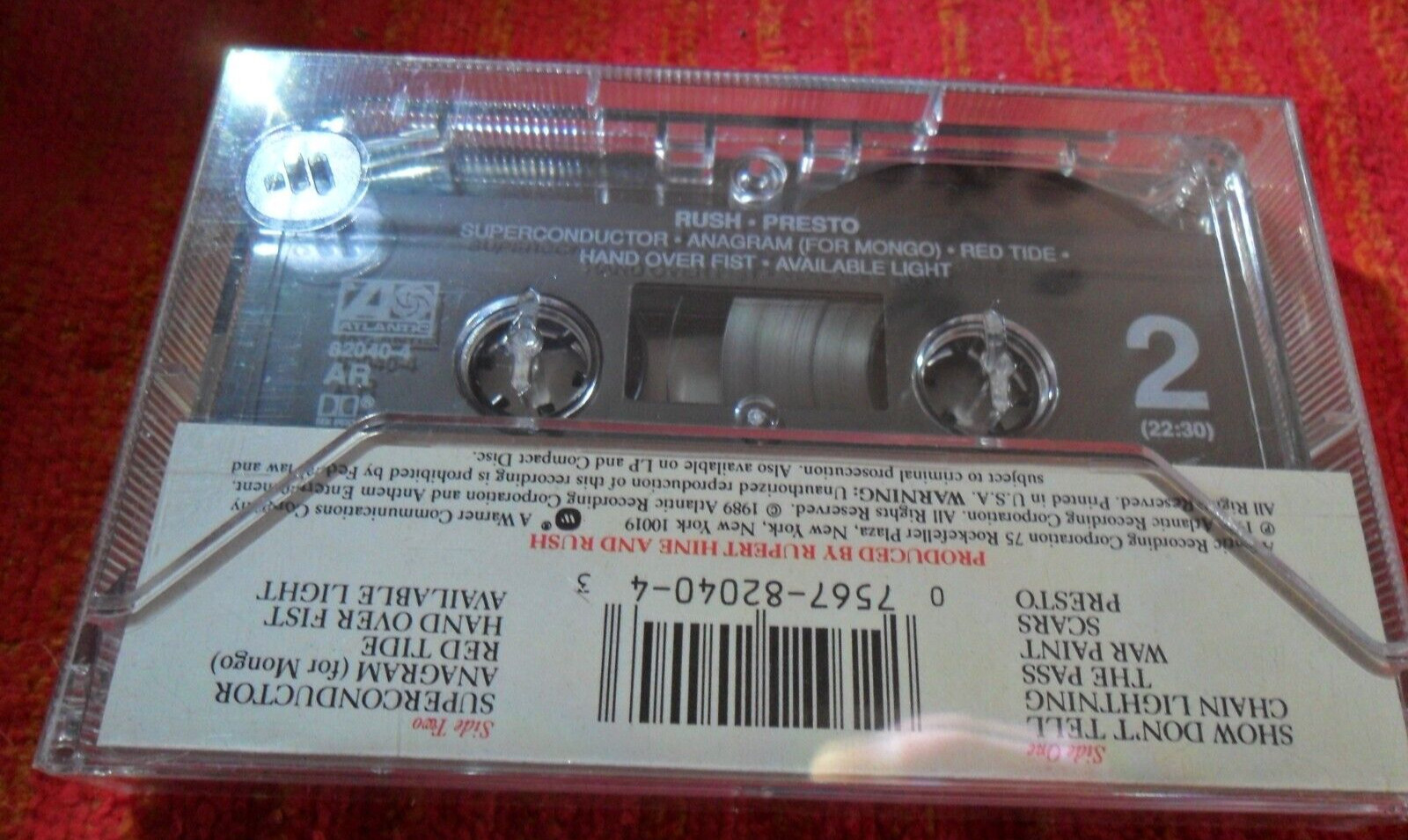 1989 RUSH – PRESTO – Original USA Issue ATLANTIC CASSETTE TAPE ~ SEALED MINT+NEW