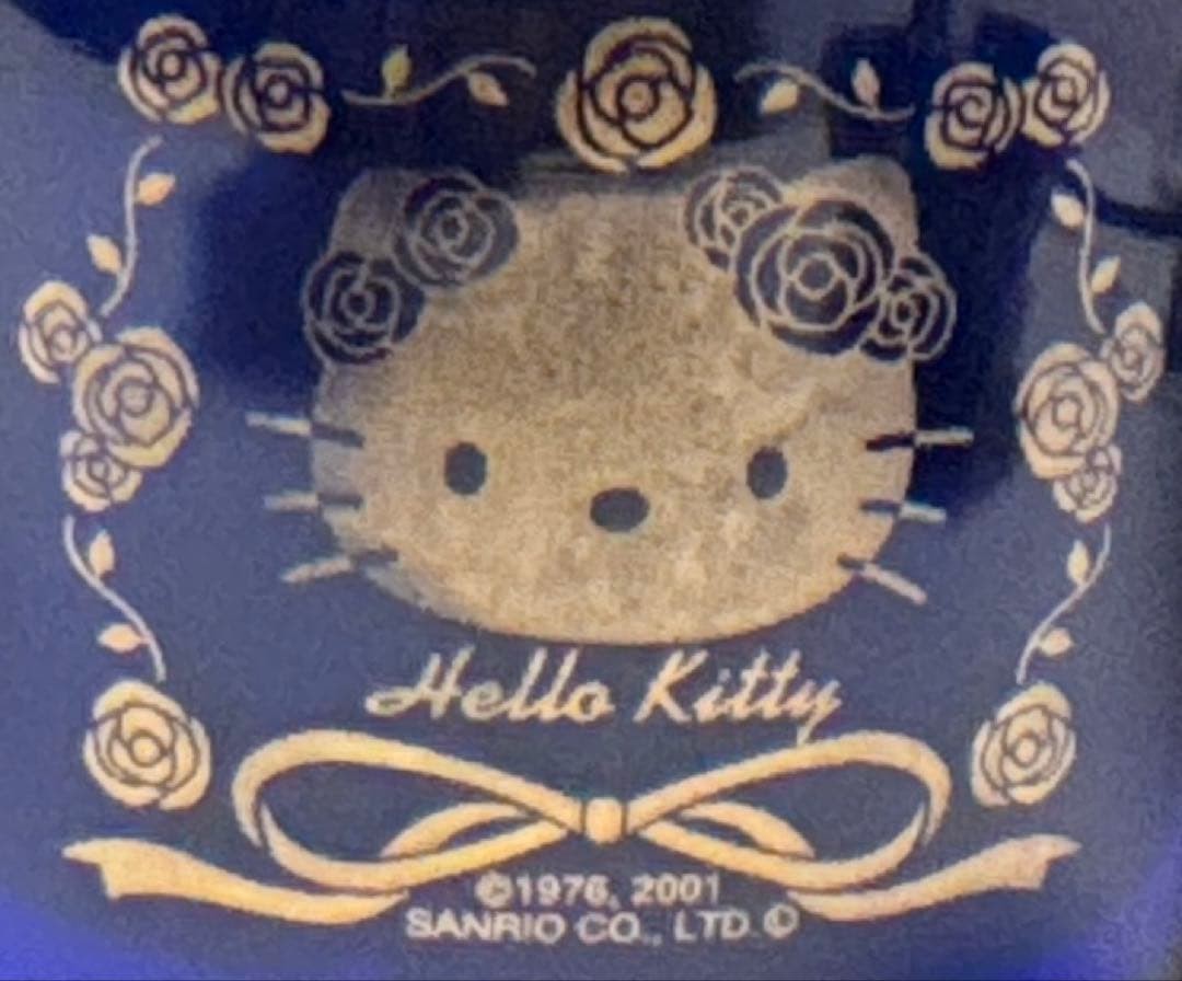 Hello Kitty Glass Sake Set Blue Fragrance Rose Character Japan Kitchen