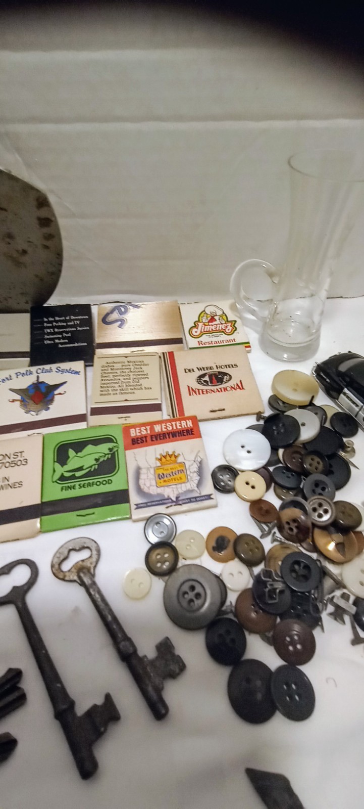 50++ Items Vintage Junk Drawer Lot Skeleton Key Marbles Old Knife USA COINS