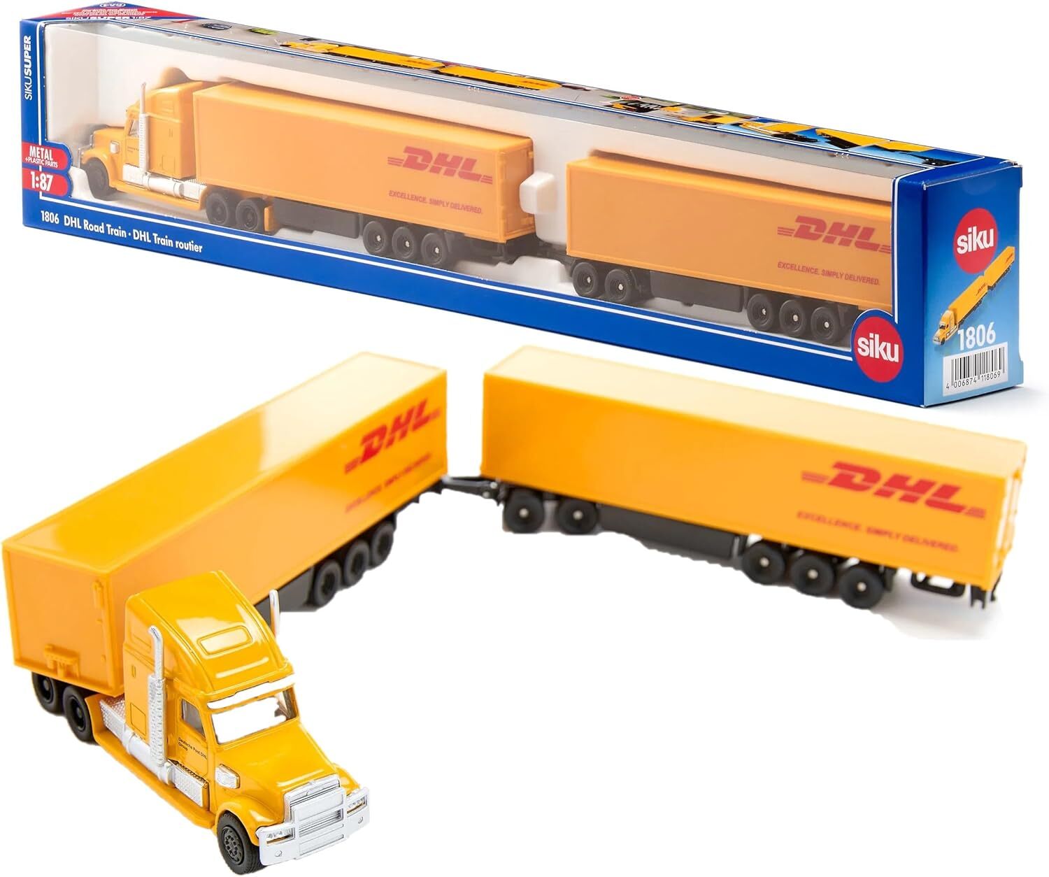 Siku 1806, Road Train, Tractor Unit with semi-Trailer and Trailer, 1:87