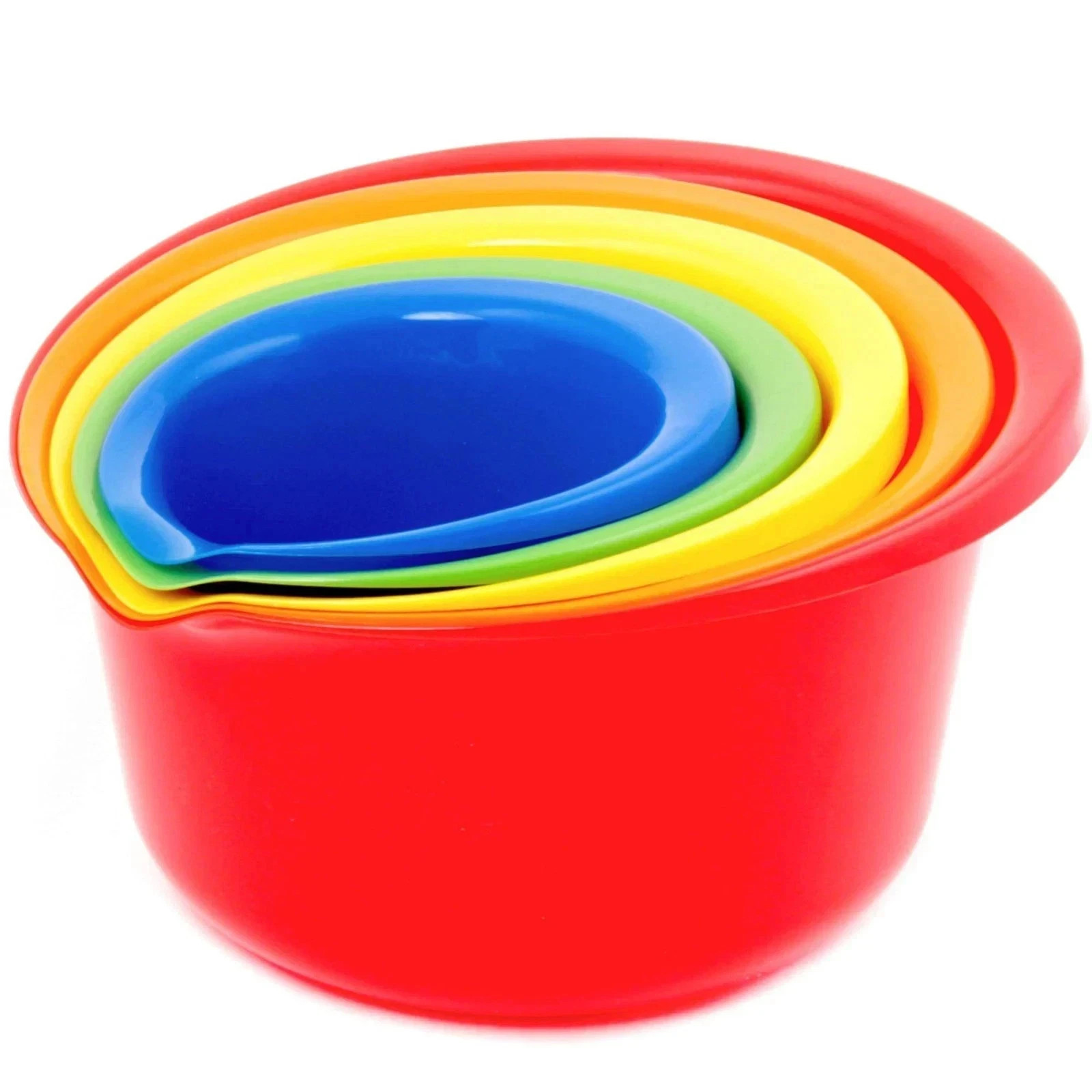 Chef Craft Select Plastic Mixing Bowl Set, 5 Piece, Multiple Color free shipping