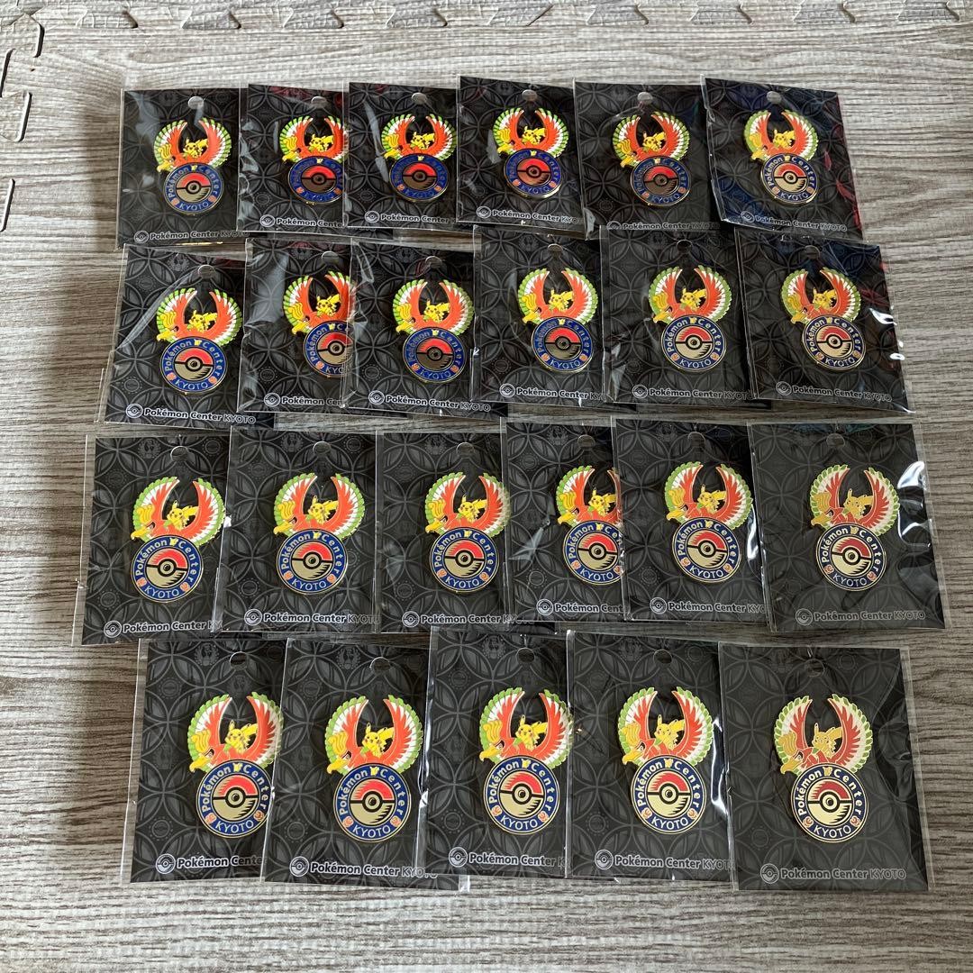 Pokémon Center Kyoto Logo Pins Set 23 Pikachu Ho-Oh Limited Edition Used