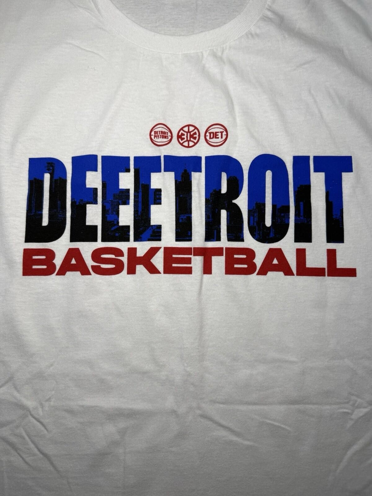 Detroit Pistons Unisex T-Shirt-Large/White/NBA/313/Fruit Of The Loom