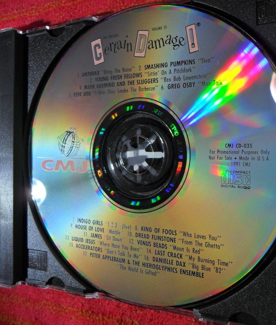 1991 CMJ CERTAIN DAMAGE PROMO CD # 35 ANTHRAX SMASHING PUMPKINS PERE UBU RARE