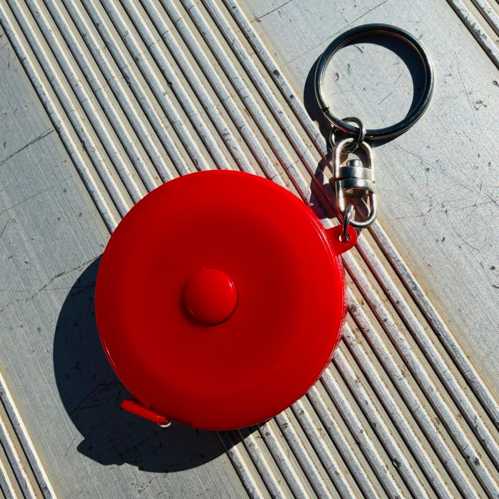 Savers Retractable Tape Measure Keychain Red Promo “Unlock the Savings!”