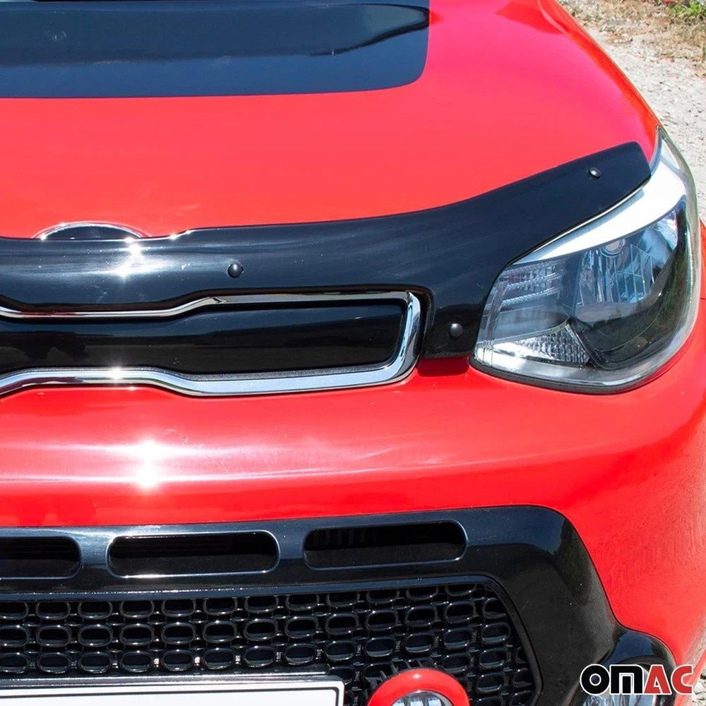 OMAC Front Bug Shield Hood Deflector Guard for Kia Soul 2014-2019 Black Smoke
