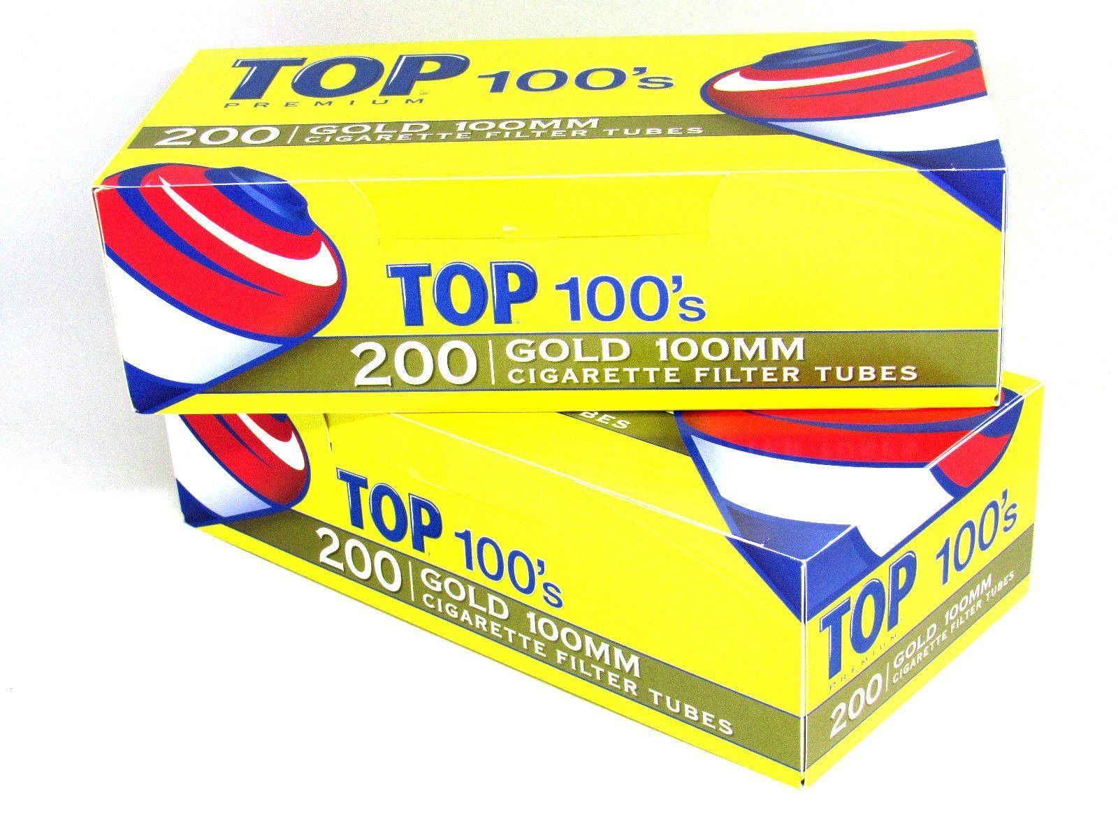 TOP Gold Light 100’s 100MM – 3 Boxes – 200 Tubes Box RYO 100