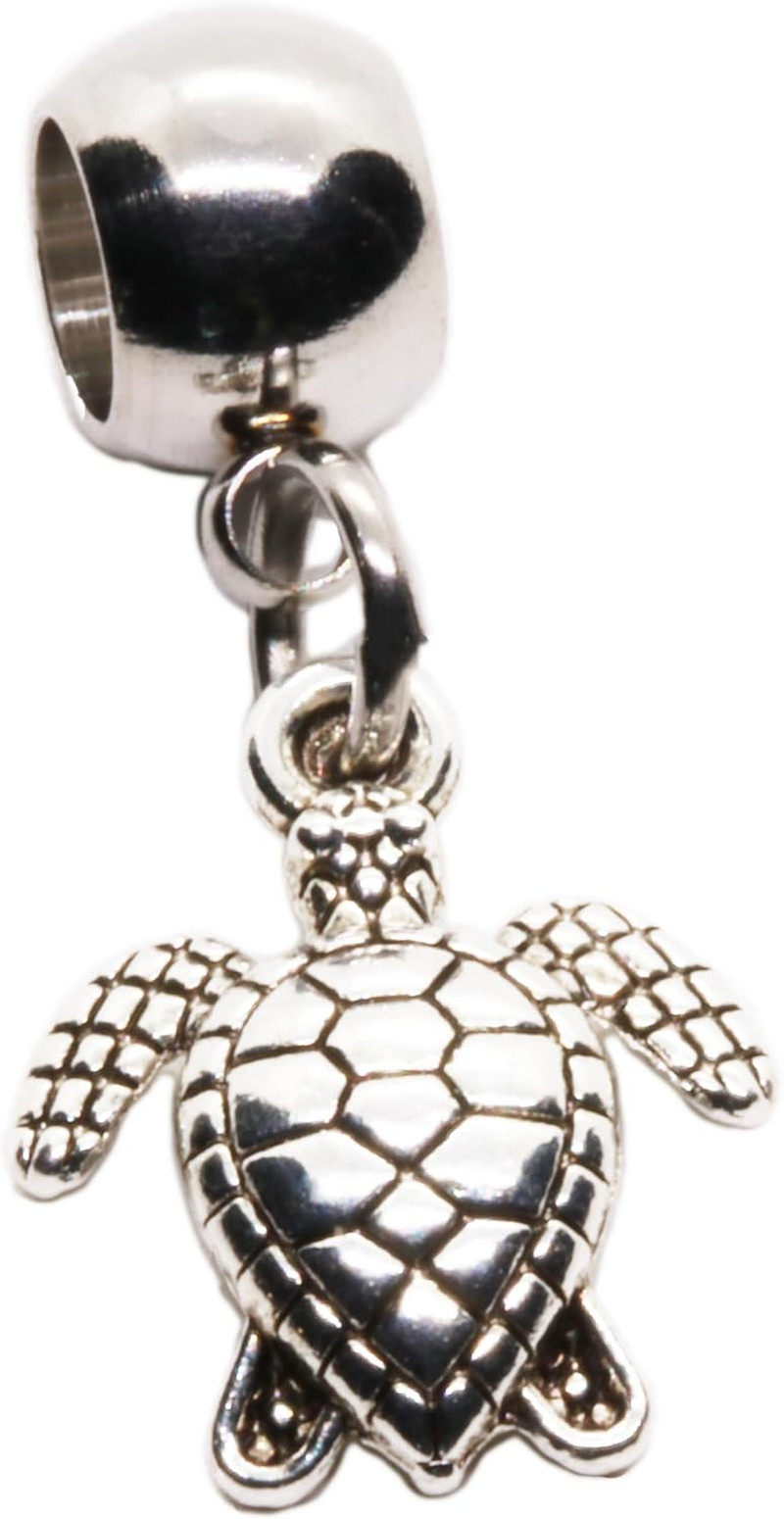 Sea Turtle Charm with Stainless Steel Connector – Elegant Sea Turtle Decor and U