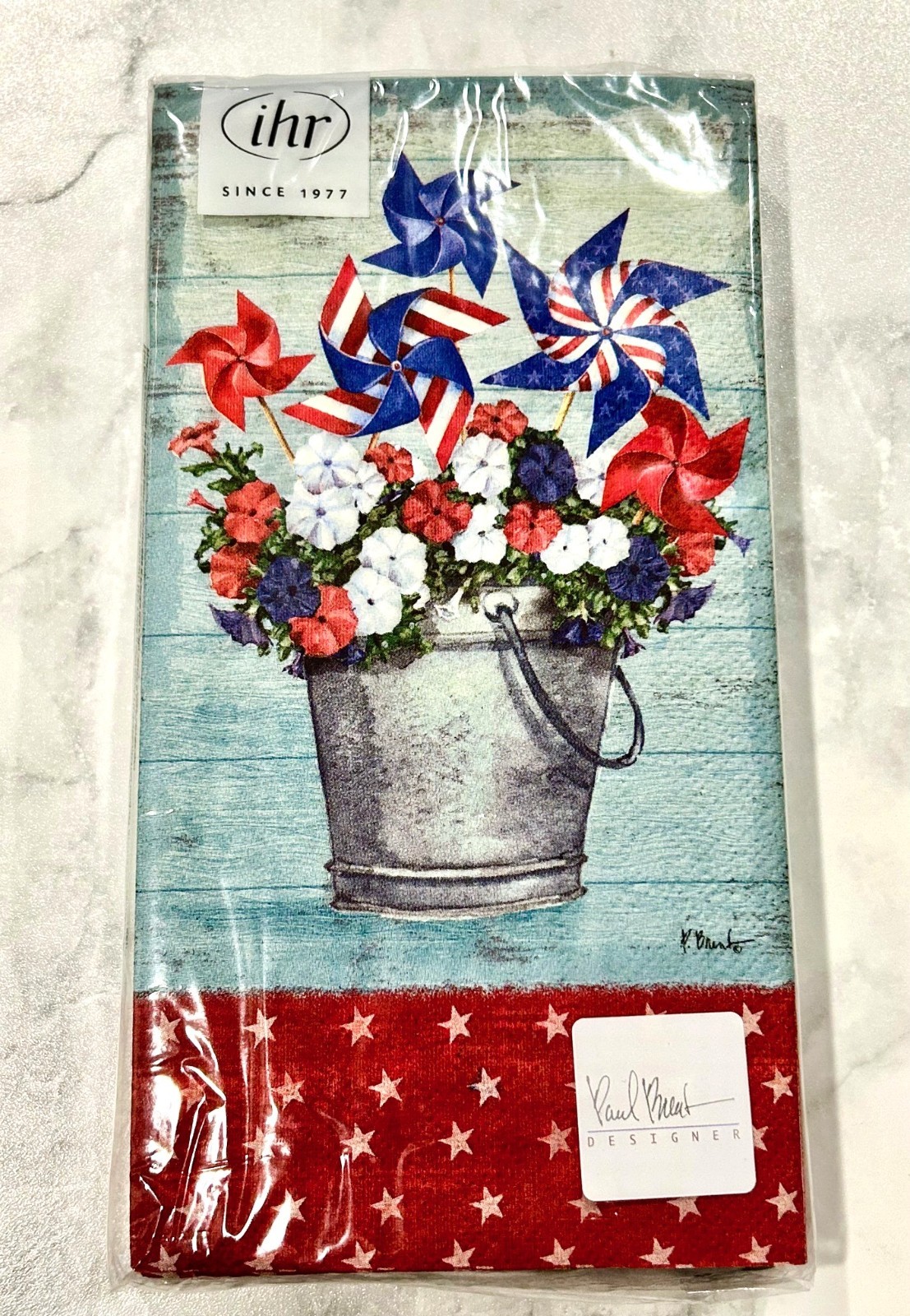 IHR Ideal Home Range PATRIOTIC Party Napkins Disposable 3-Ply NEW Pkg of 16