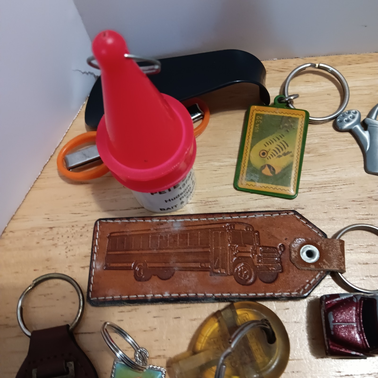 32 Vintage Keychain Lot Advertising Novelty Junk Drawer Estate Find