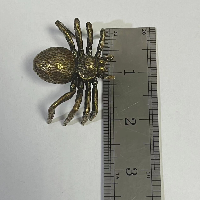 Brass Spider Animal Statue Small Sculpture Tabletop Statue Home Decoration Gift*