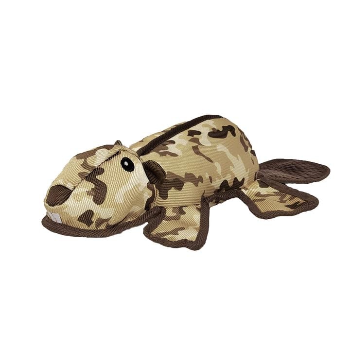 Pet Lou Camo Critters – Beaver Dog Toy, 16-Inch
