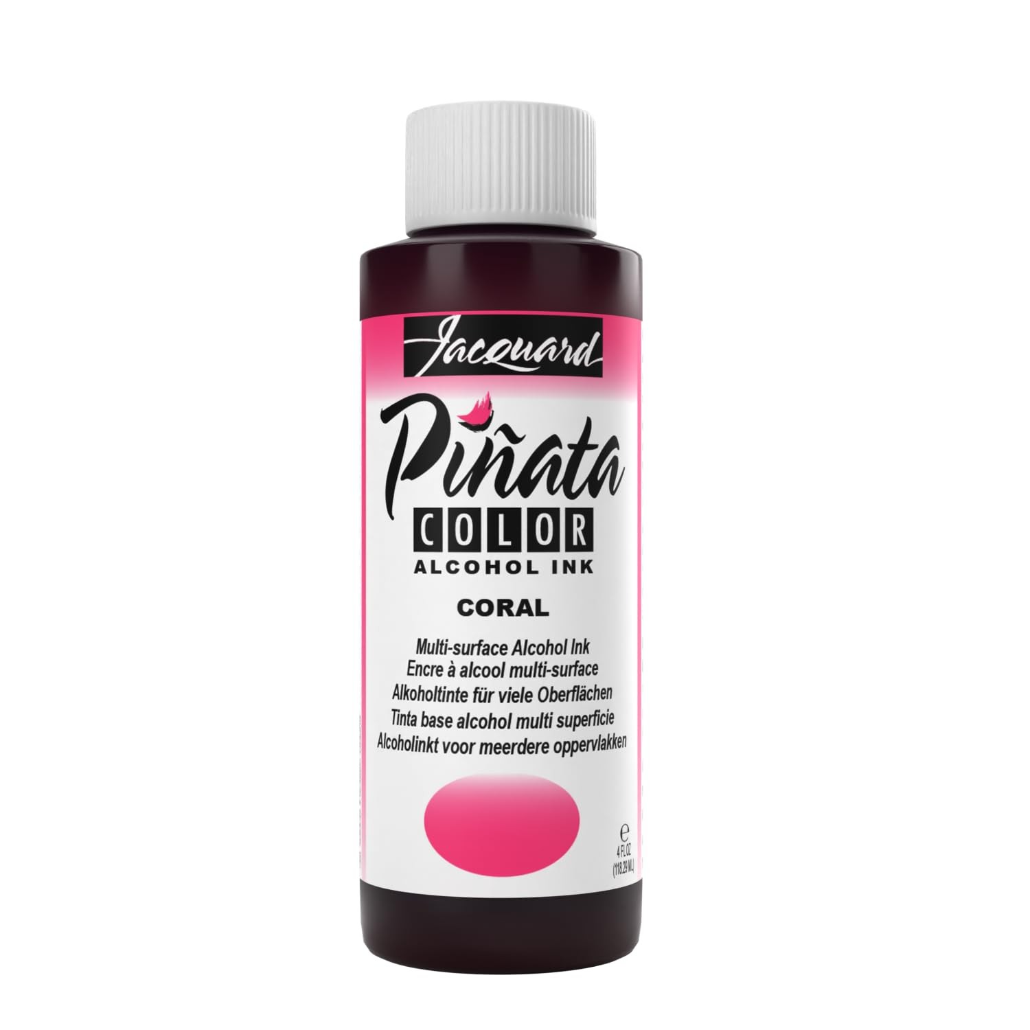 Jacquard Pinata Alcohol Ink Coral 4oz Color Saturated Acid Free Made in USA