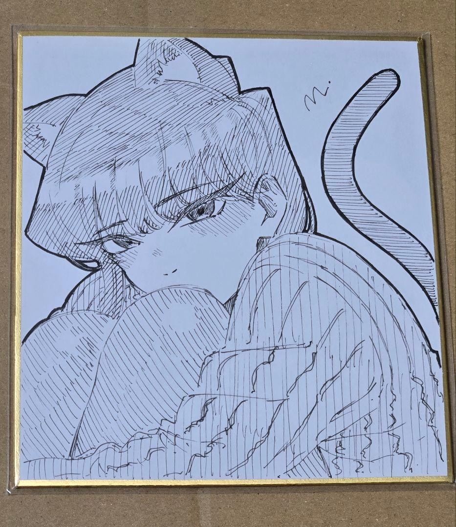Mi Komi-San Autographed Illustrated Paper Cat Ears Collectible Used