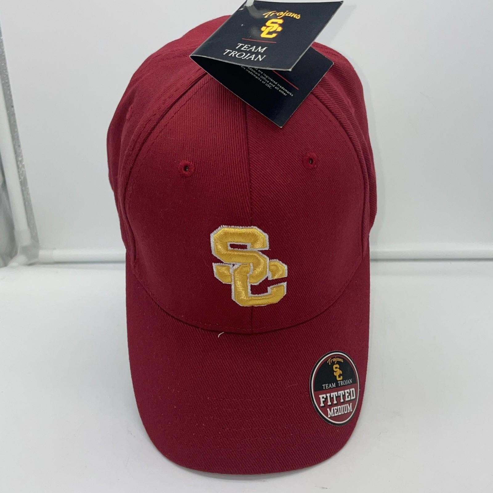 USC Trojans Team Trojan – Collegiate Licensed Product Fitted Hat Sz M Cap NWT