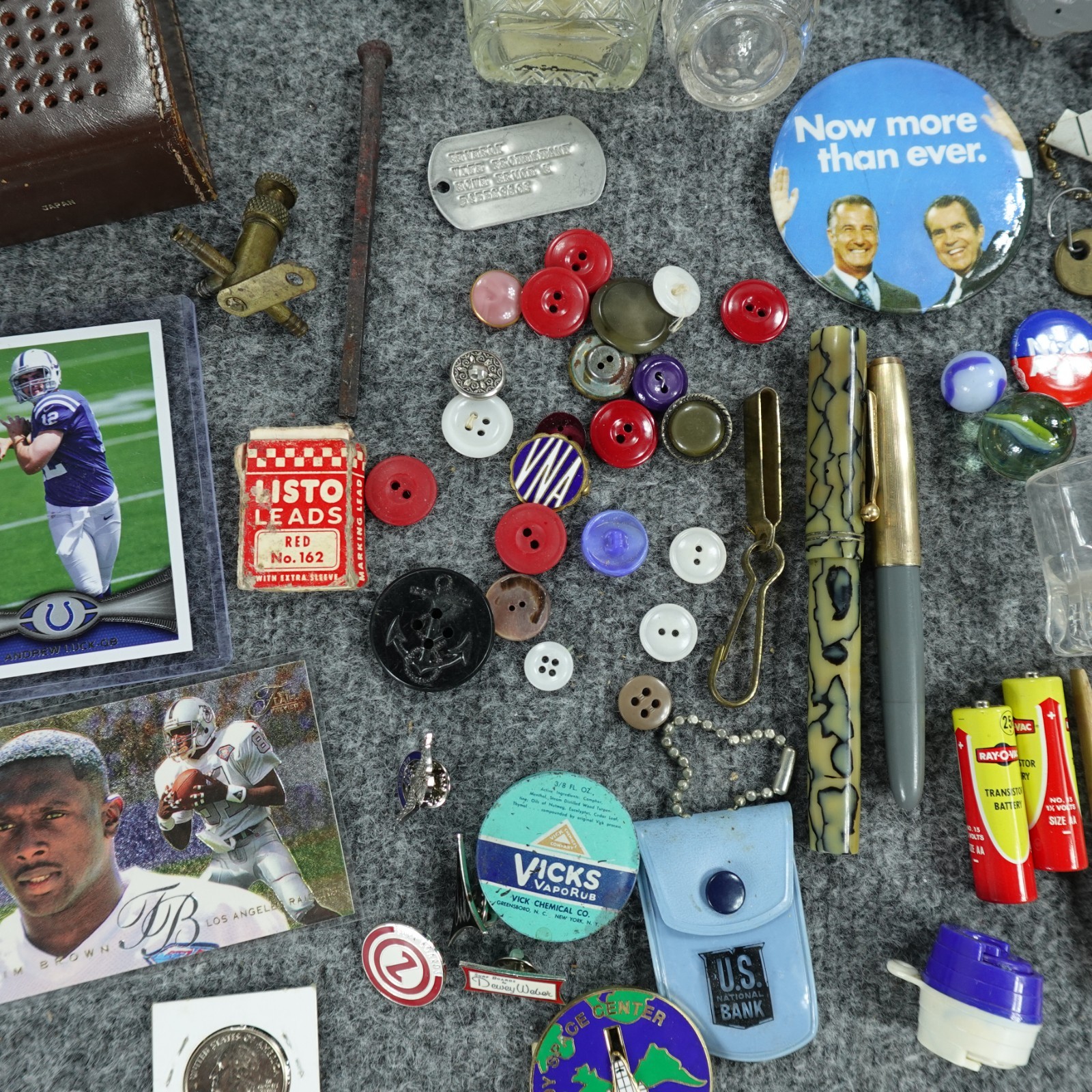 Junk Drawer Lot Lighters Coins Patches Cards Pins Buttons Mixed Smalls Grandpa🔥