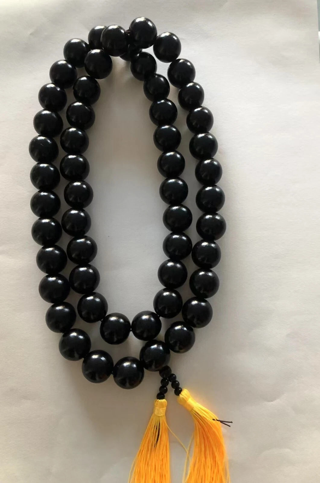 30mm 54 Shaolin Buddha Monk Prayer Mala Black Beads Necklace Kung Fu Suit Rosary