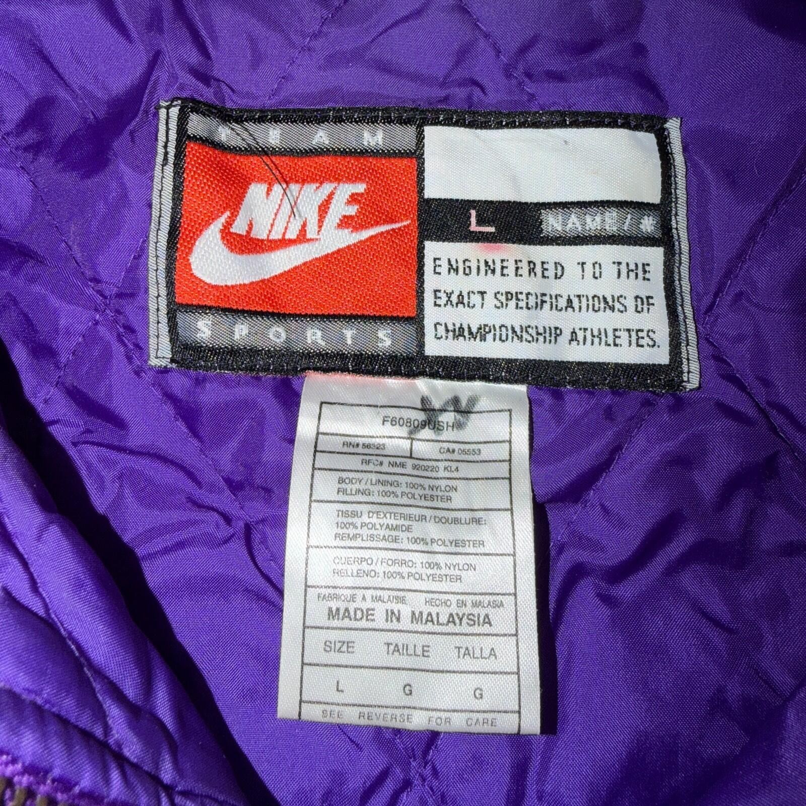 Nike VTG 90s University of Washington Huskies Team Jacket Puffer Large DIRTY