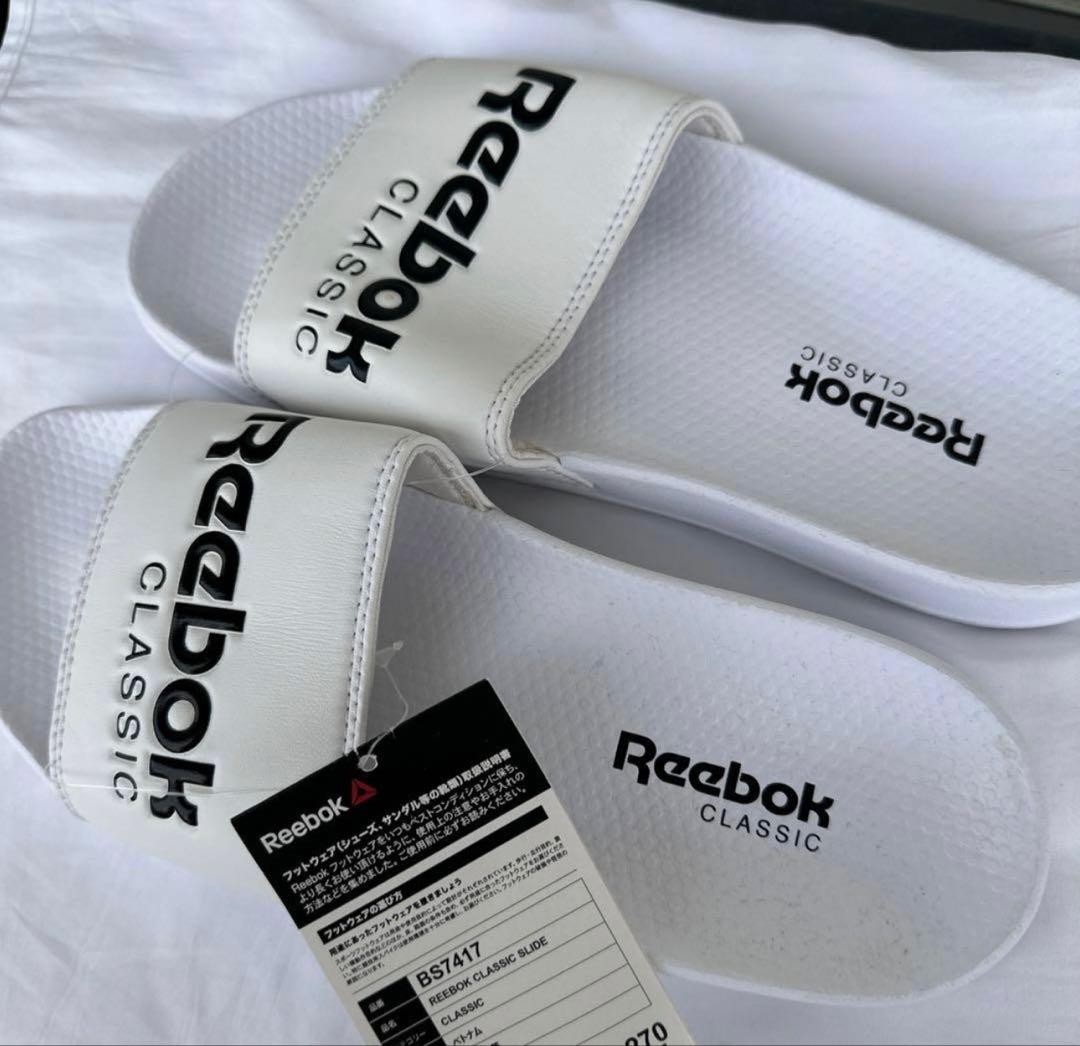 [New] 27cm Reebok CLASSIC slide sandals white