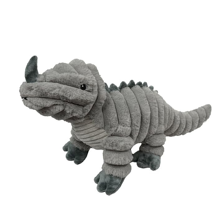 Pet Lou Zoo Friends – Rhino Iguana Dog Toy, 16-Inch, Gray