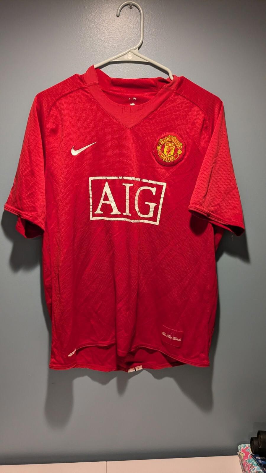 Manchester United 2007 2009 Home Football Shirt Tevez #32 Soccer jersey Size M L