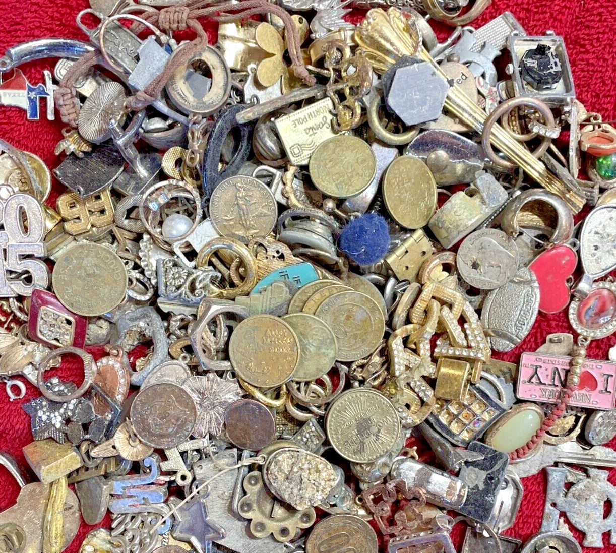 Estate Lot- Junk Drawer Old & New Estate-Jewelry, Trinkets, Coins, Stamps-BBNH
