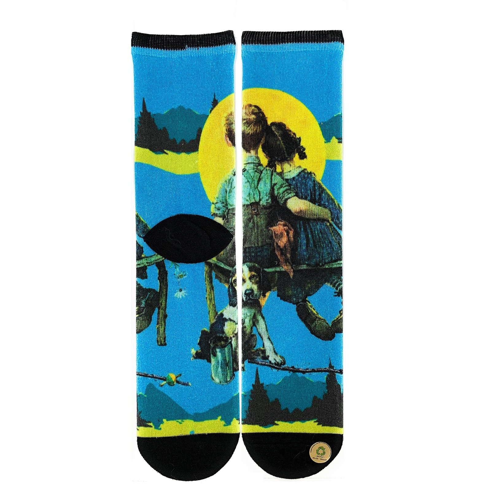 Norman Rockwell Fun Novelty Crew Socks for Men Spooners Oooh Yeah Funny Socks