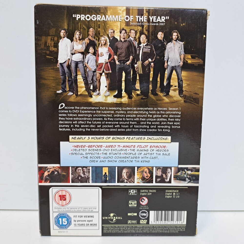 SCI -FI DVD PAL Heroes: The Complete Season 1 2006 Jack Coleman ZSV