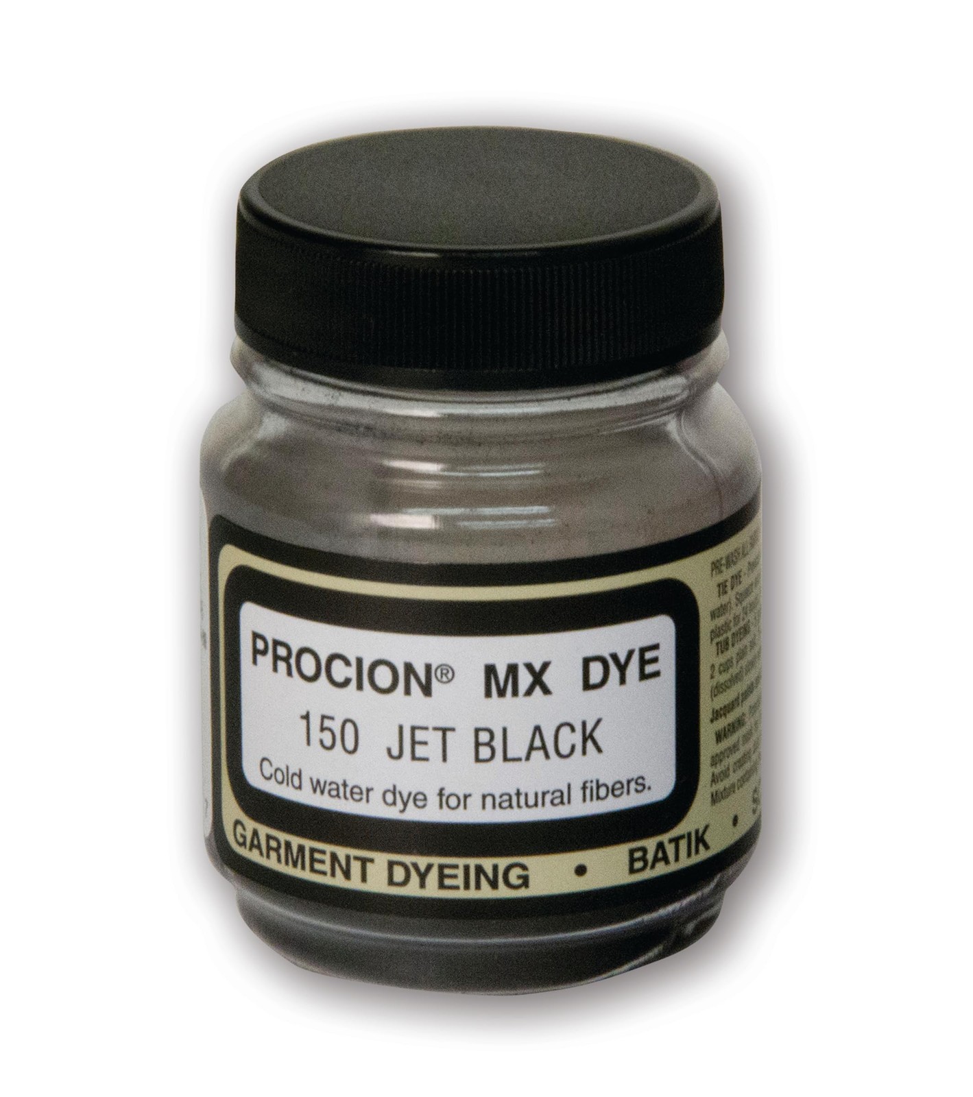 Jacquard Procion MX Tie Dye Powder Jet Black 2/3oz Fiber Reactive Dye Cold Water