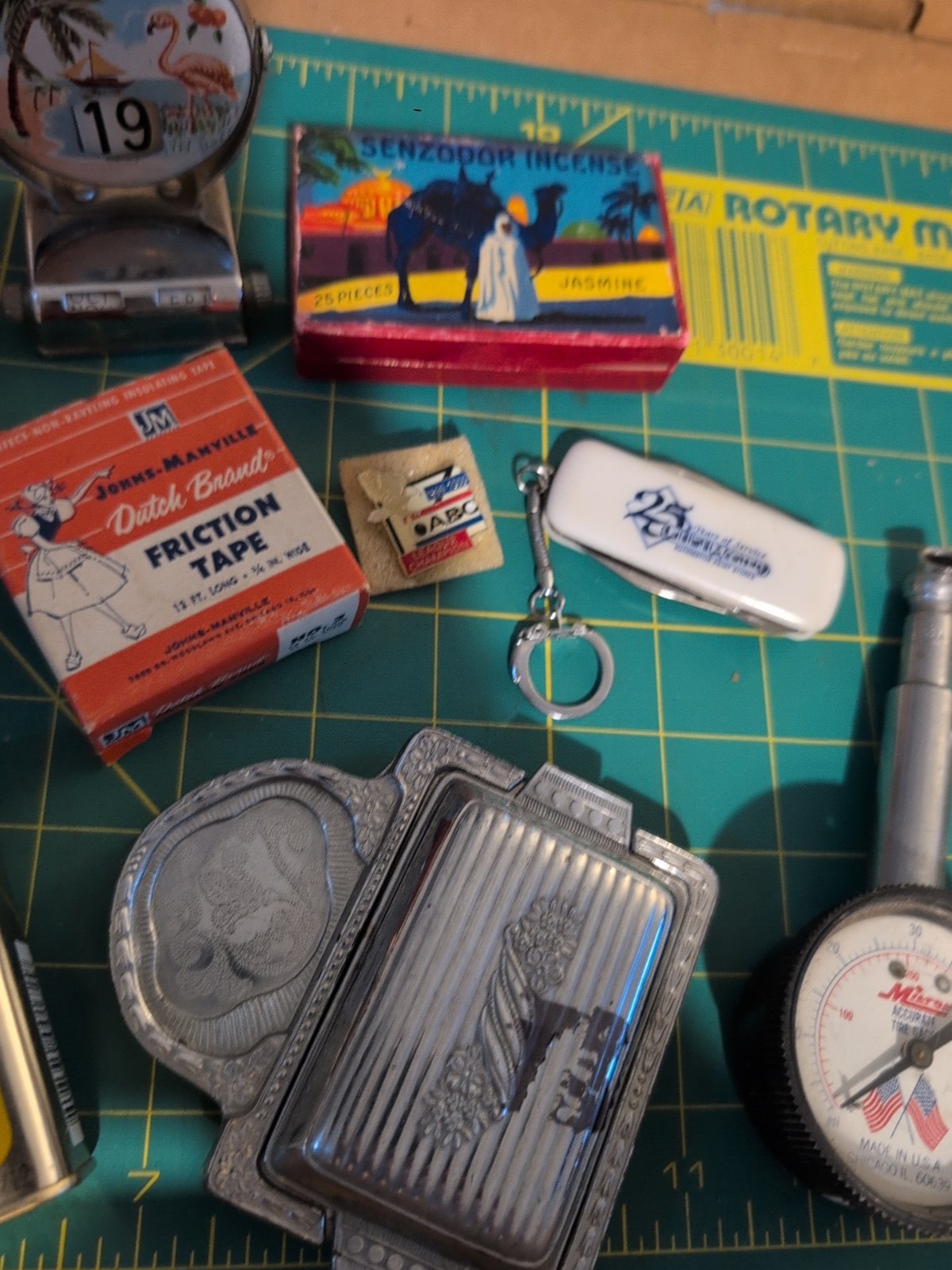 Vintage Junk Drawer Estate Lot Milton Watkins Marlboro Incense Florida Calendar