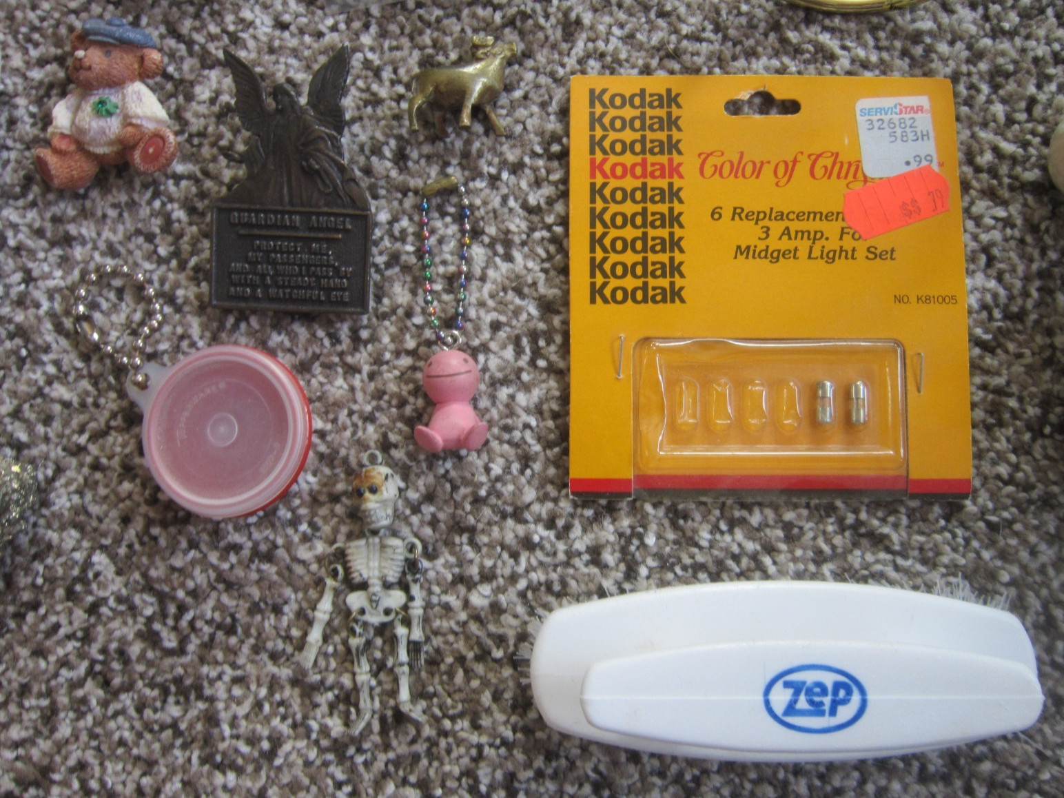 JUNK DRAWER LOT New shade brackets Avon ornaments Tupperware keychain Shower