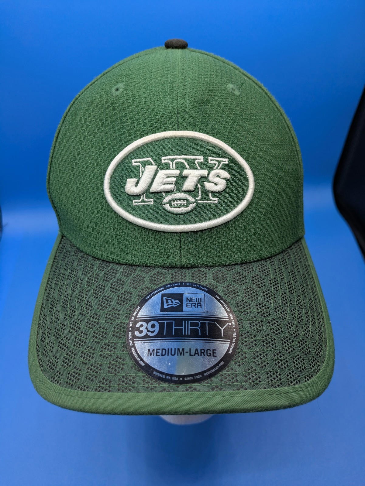 New York Jets New Era 39THIRTY Hat Flex Green Team Classic Logo Cap M/L