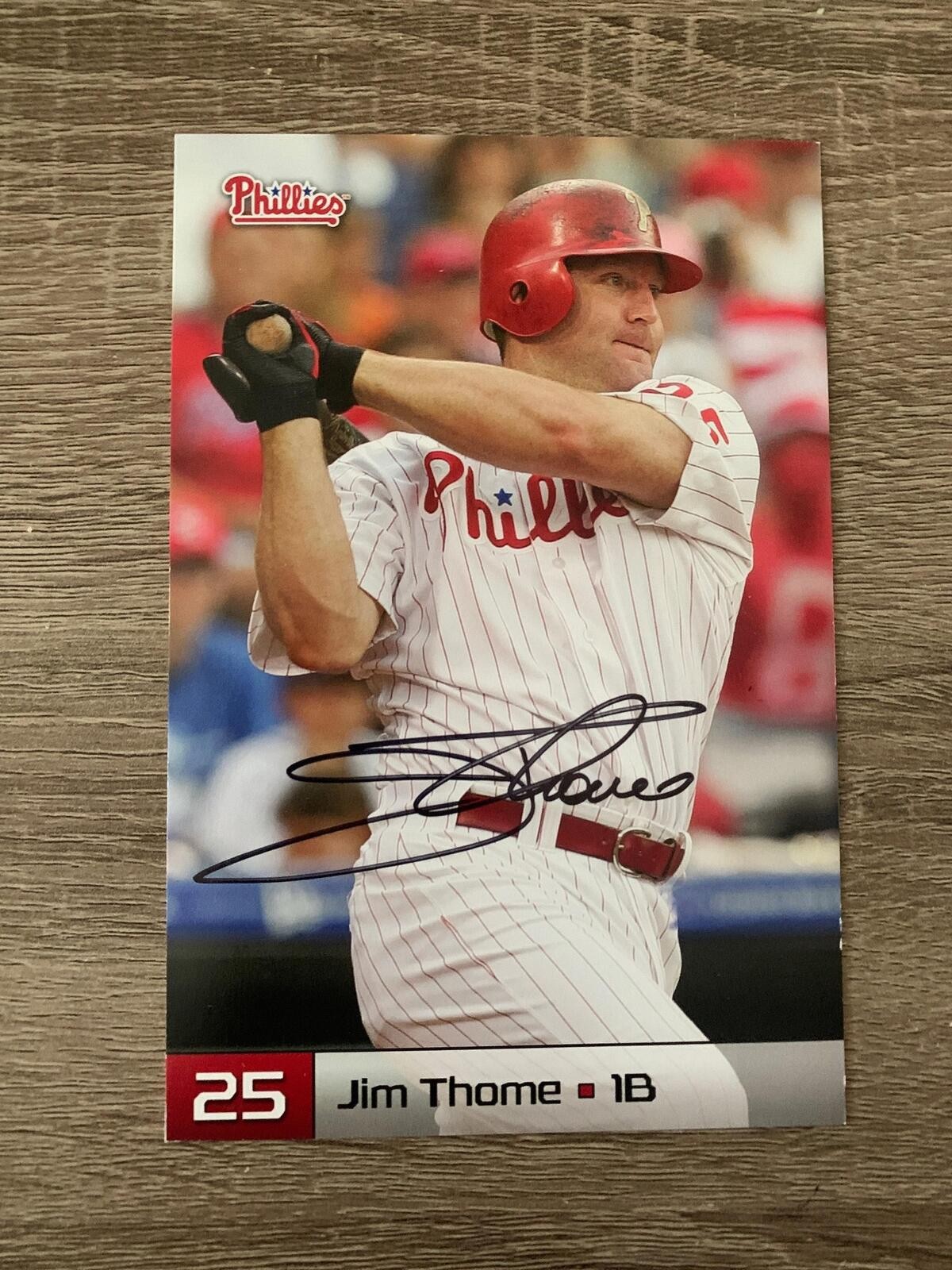 Jim Thome Philadelphia Phillie Team Issued Signed Autographed 4×6 Card JSA