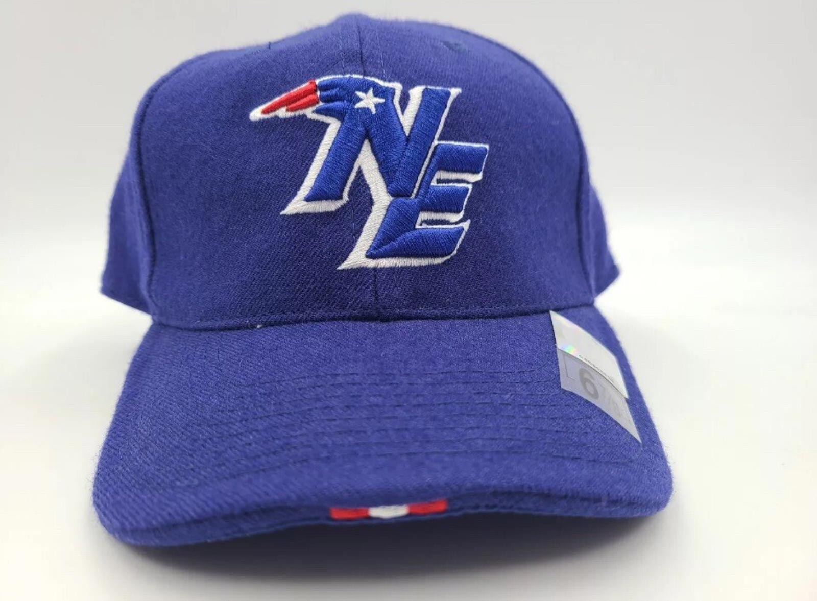 Vintage New England Patriots Nike Team Fitted 6 7/8 Hat Cap NFL Football Blue