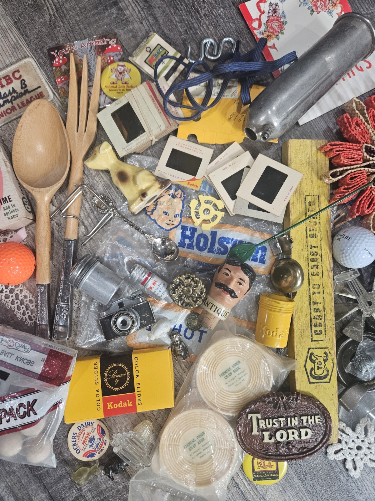 Antiques & Misc Treasures Junk Drawer Lot Household Advertising Kodak Kitchen ++