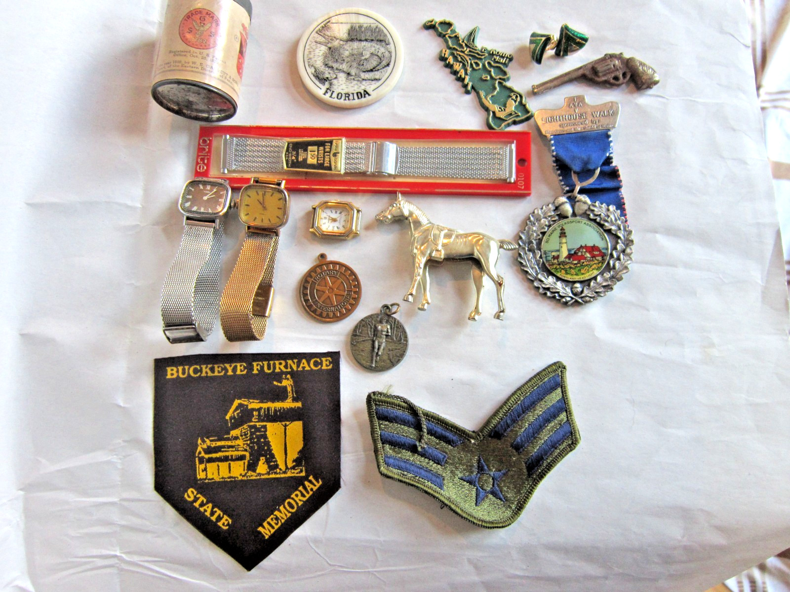 Junk Drawer Lot of Vintage Stuff – Watches, Fobs & Lot of Misc