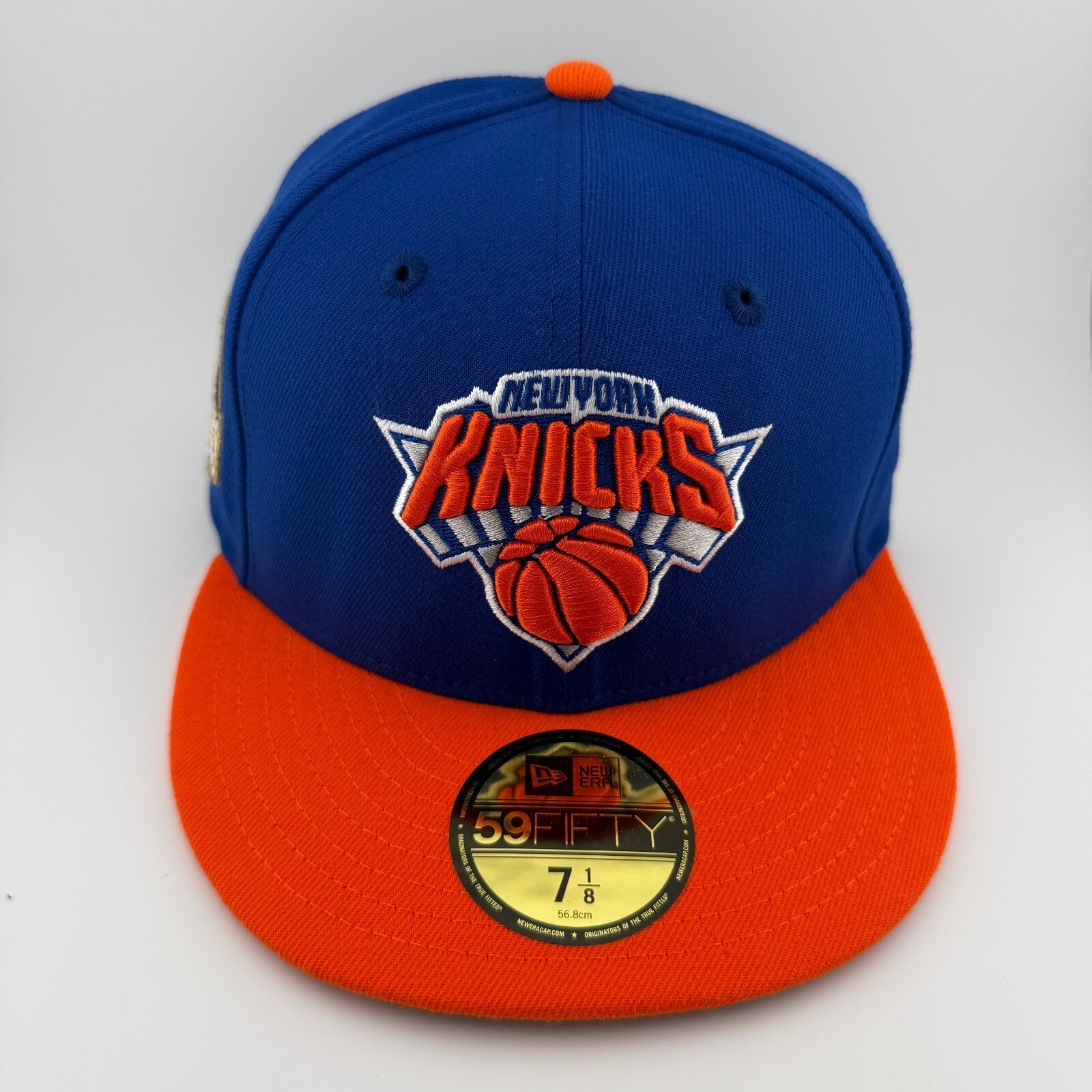 New York Knicks 2026 NBA Finals Champions Orange/Blue Fitted Hat 7 1/8