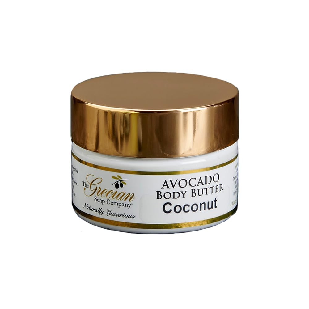 Grecian Soap Avocado Body Butter Coconut 4oz Organic Skin Cream