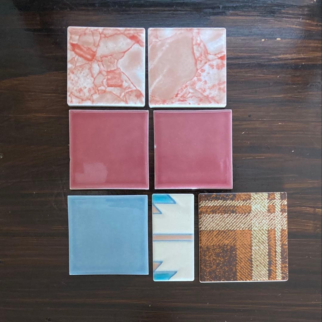 7 tiles, various types