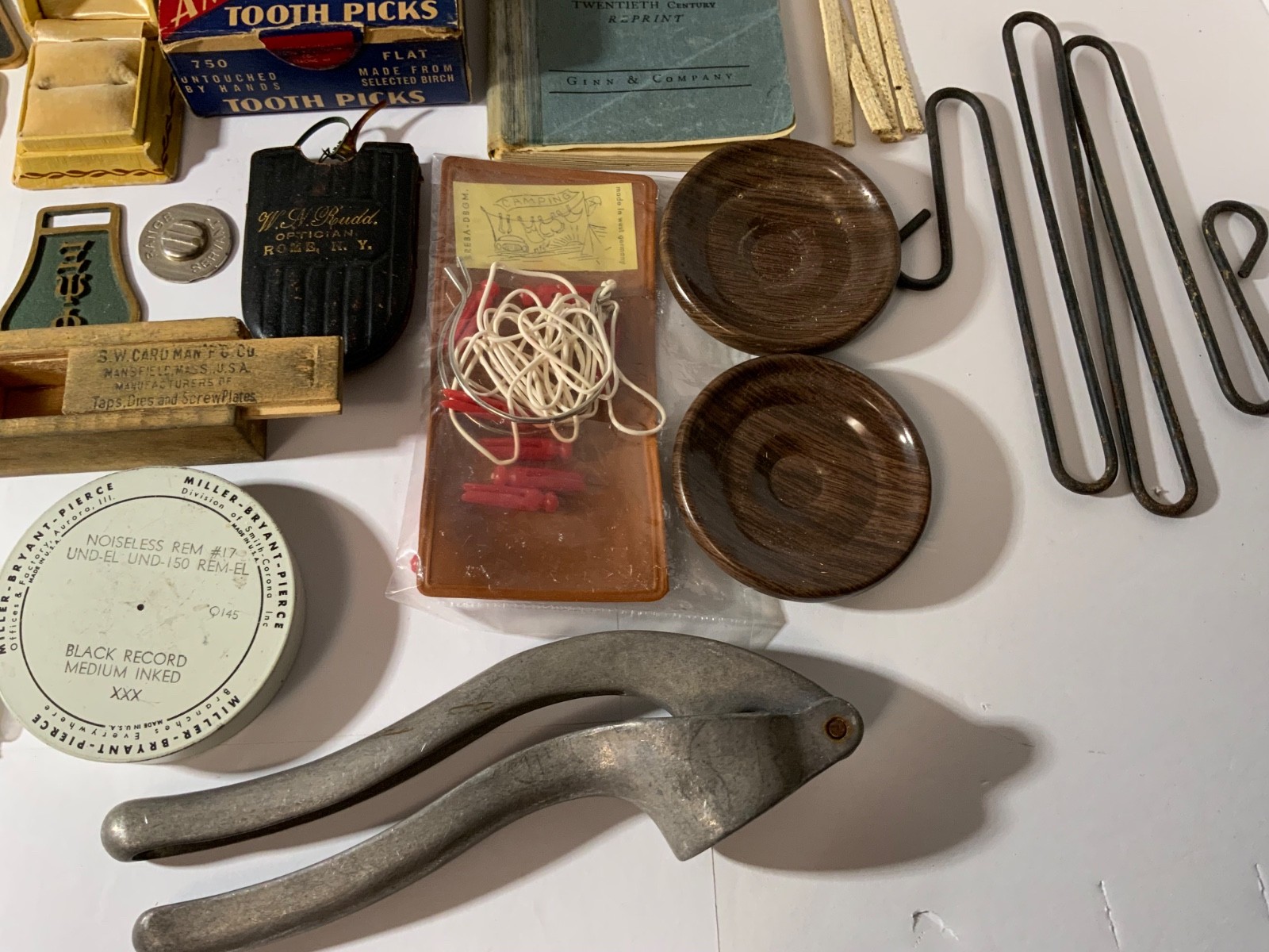 VTG Junk Drawer Lot Assemblage Art Mixed Media Crafts 3.5# China Basket Metal
