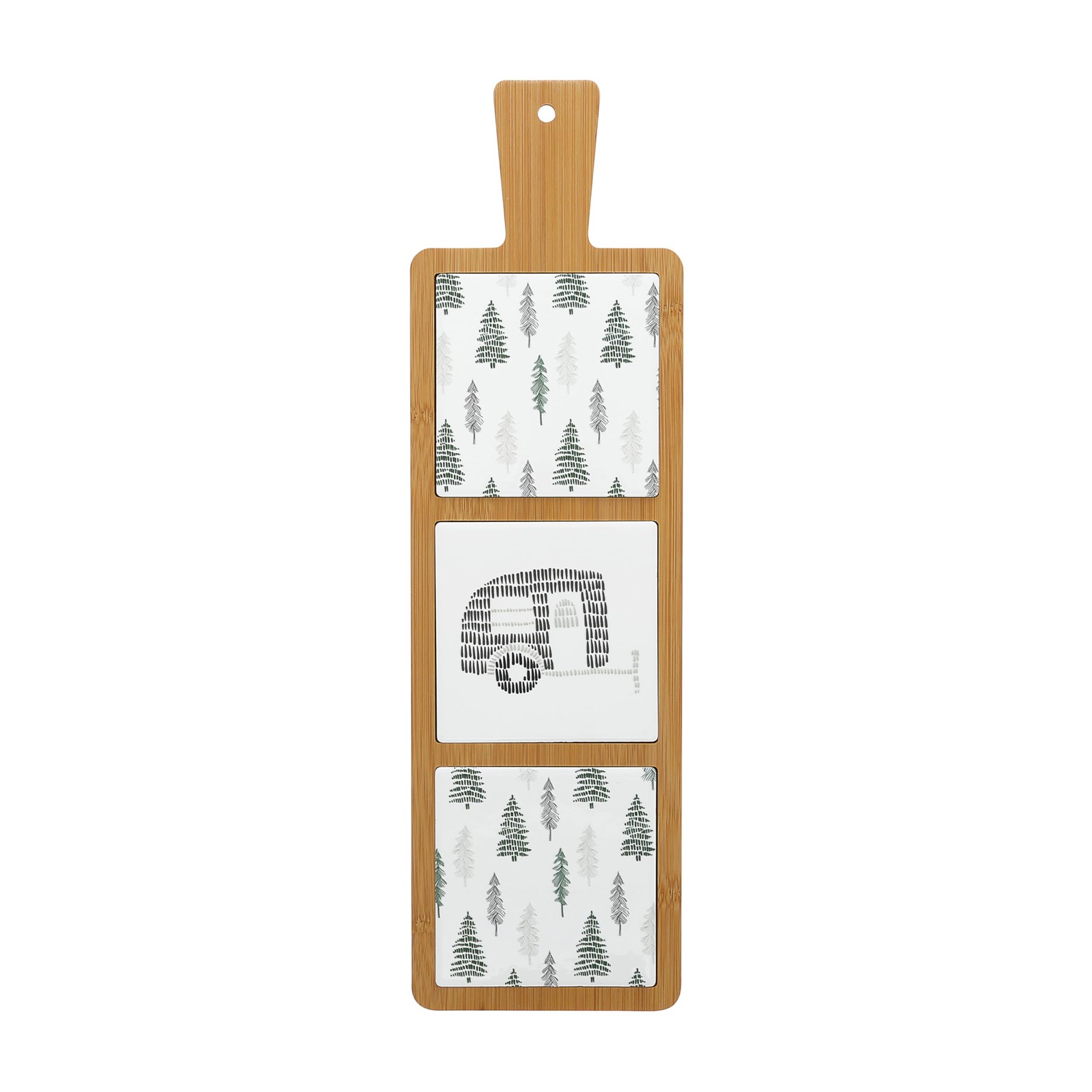 Pavilion Gift 16.5″ Bamboo Ceramic Trivet, Camp Woodland Decor