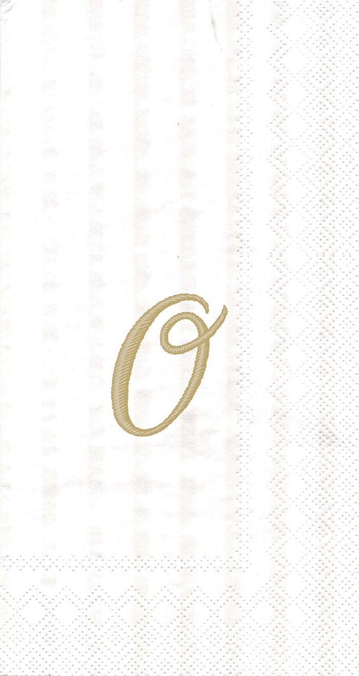 Boston International IHR Guest Towels Napkins 8.5×4.5in Monogram O Paper Pack